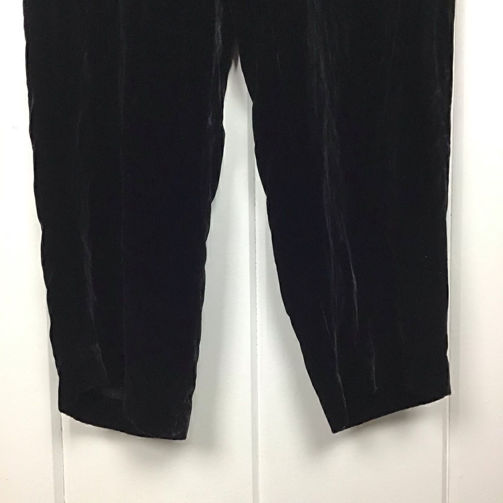 ‎NWT Ann Tjian Kenar Black Velour Silk Pant 12 - Picture 5 of 8